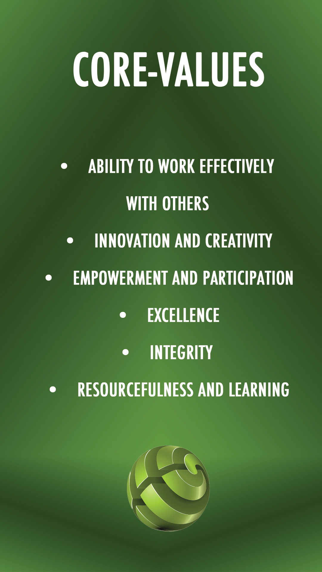 CORE VALUES CORE VALUES